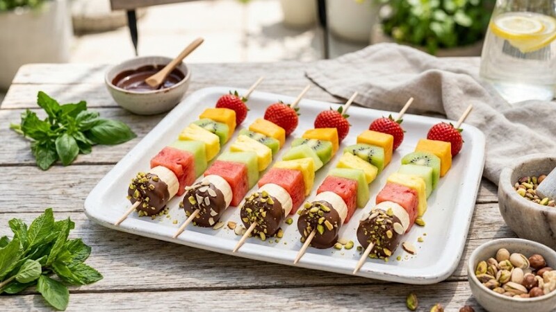 Brochetas de fruta