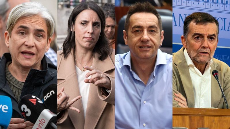 Ada Colau, Irene Montero, Emilio Delgado og Juan José Imbroda